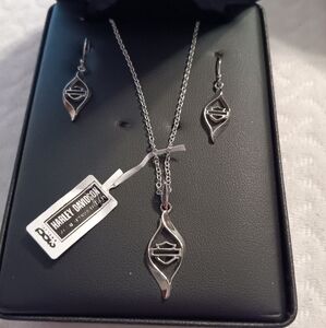 Harley Davidson necklace and earrings set
